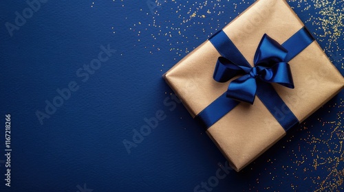 Birthday Present on a Royal Blue Background