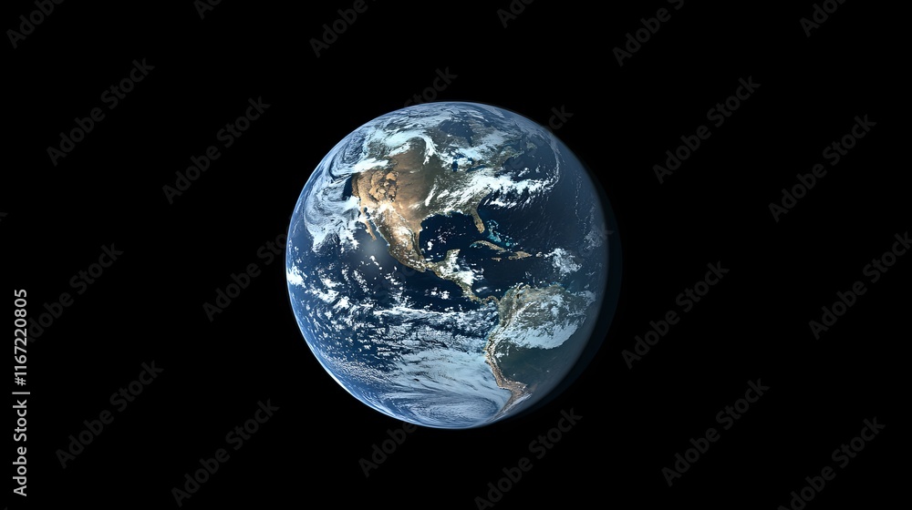 Earth globe view showing North and South America Earth globe view showing North and South America