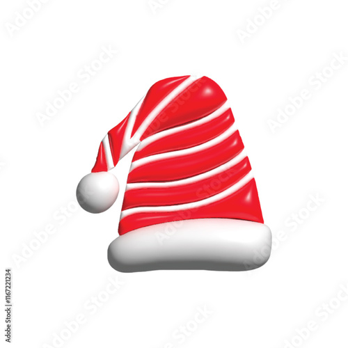 3d render christmas hat and headband collection stock design