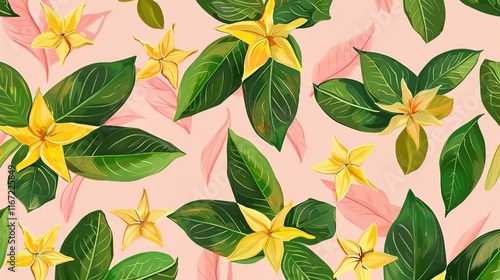 Wallpaper Mural starfruit seamless pattern wallpaper Torontodigital.ca