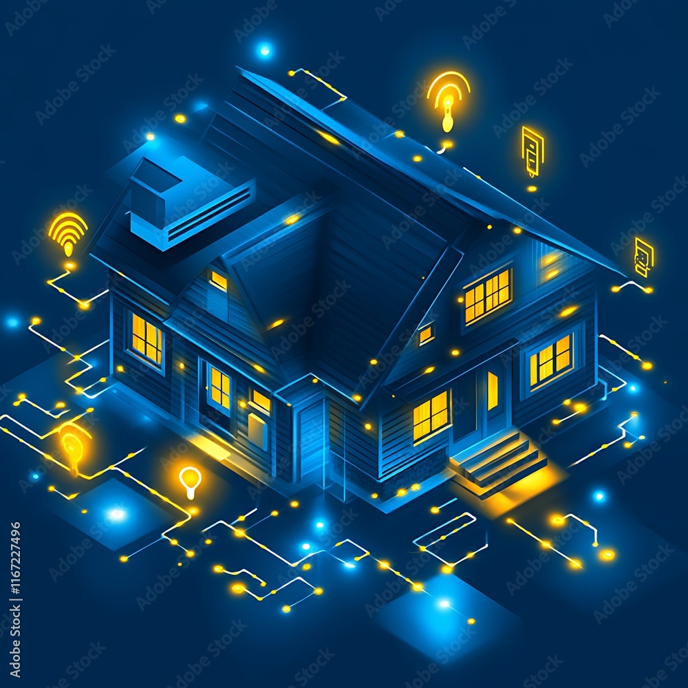 Smart Home Network Illuminated House Technology