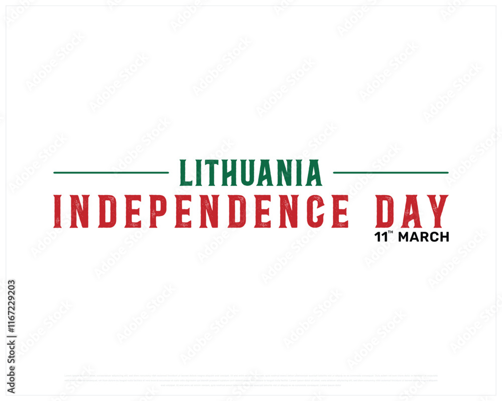 LITHUANIA Independence Day vector design on a white background with flag colors, Typographic Design of LITHUANIA Independence Day, Flag colors of LITHUANIA, Vector design of Lithuania national day LITHUANIA Independence Day vector design on a white background with flag colors, Typographic Design of LITHUANIA Independence Day, Flag colors of LITHUANIA, Vector design of Lithuania national day