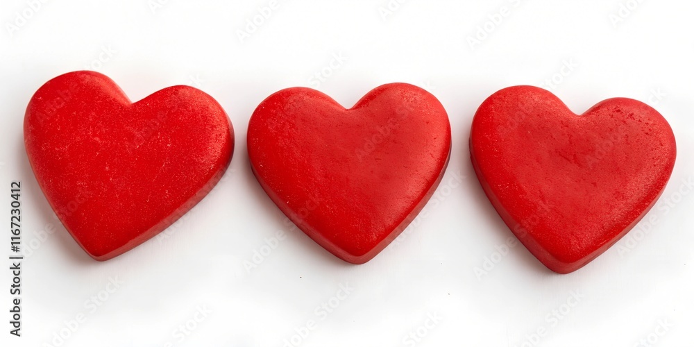Fototapeta premium Red heart shape isolated on white 