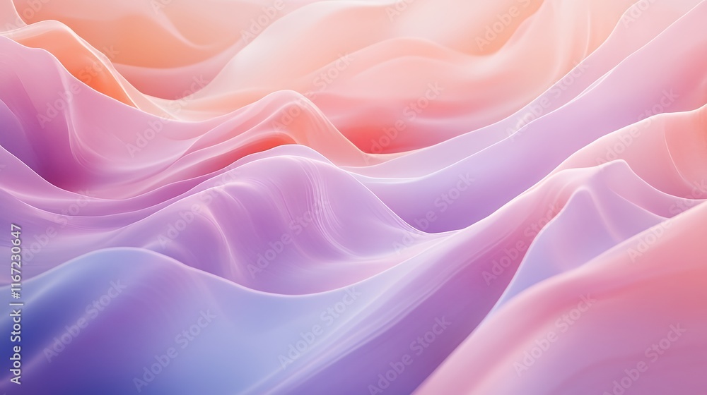 Obraz premium Abstract Pastel Waves Flowing Softly