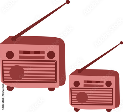 red radio clipart drawing 