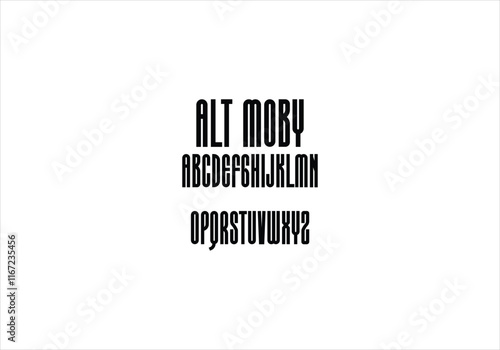 Alt Moby font for logo and headline. Isolated vector typeset