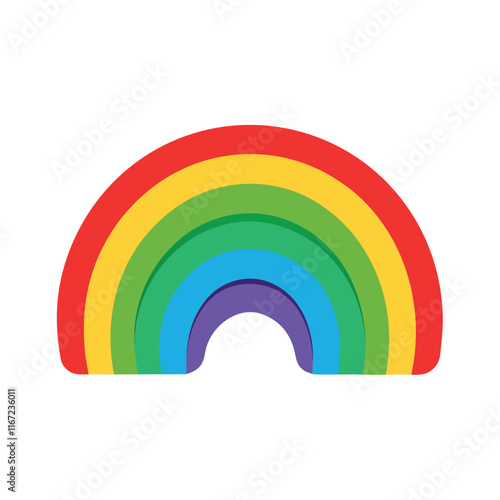 Colorful Plasticine Rainbow Vector Illustration for Kids - Cartoon, Clipart, Line Art Design.eps