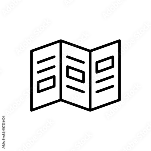 Brochure line icon. Catalogue, booklet, magazine, letterhead, open book and other polygraphy vector illustration. Isolated on white background.