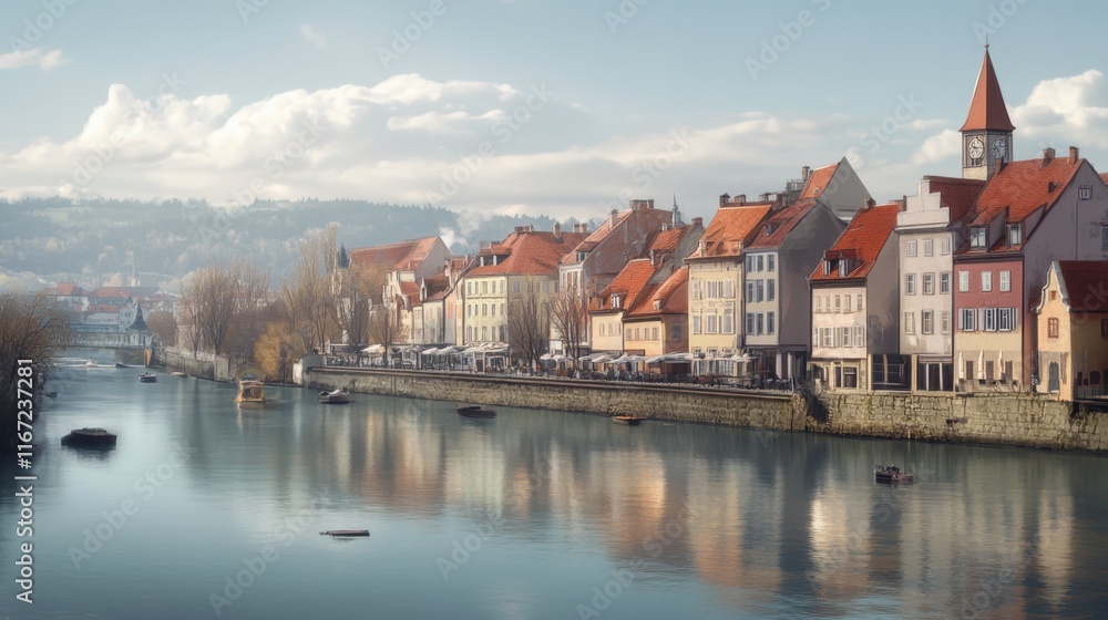 A bright sunny morning in a quaint village
A bright sunny morning in a quaint village