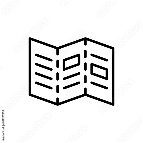 Brochure line icon. For web design. Catalogue, flyer paper, booklet, magazine, letterhead, open book and other polygraph vector illustration.