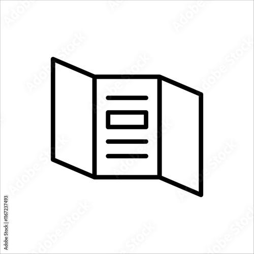 Brochure line icon. For web design. Catalogue, flyer paper, booklet, magazine, letterhead, open book and other polygraph vector illustration.