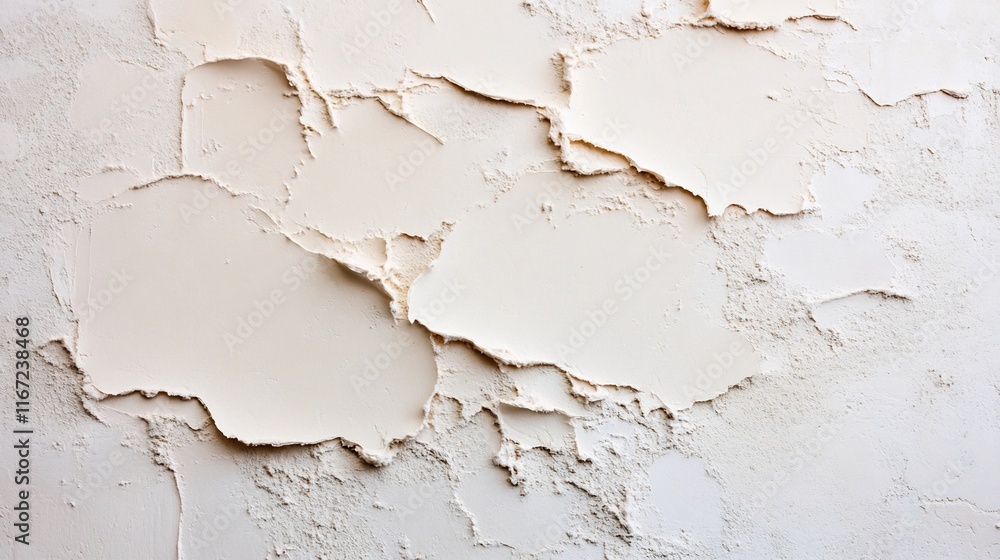 Obraz premium Pale Beige Cement Plaster Wall with Weathered Grunge Texture and Copy Space