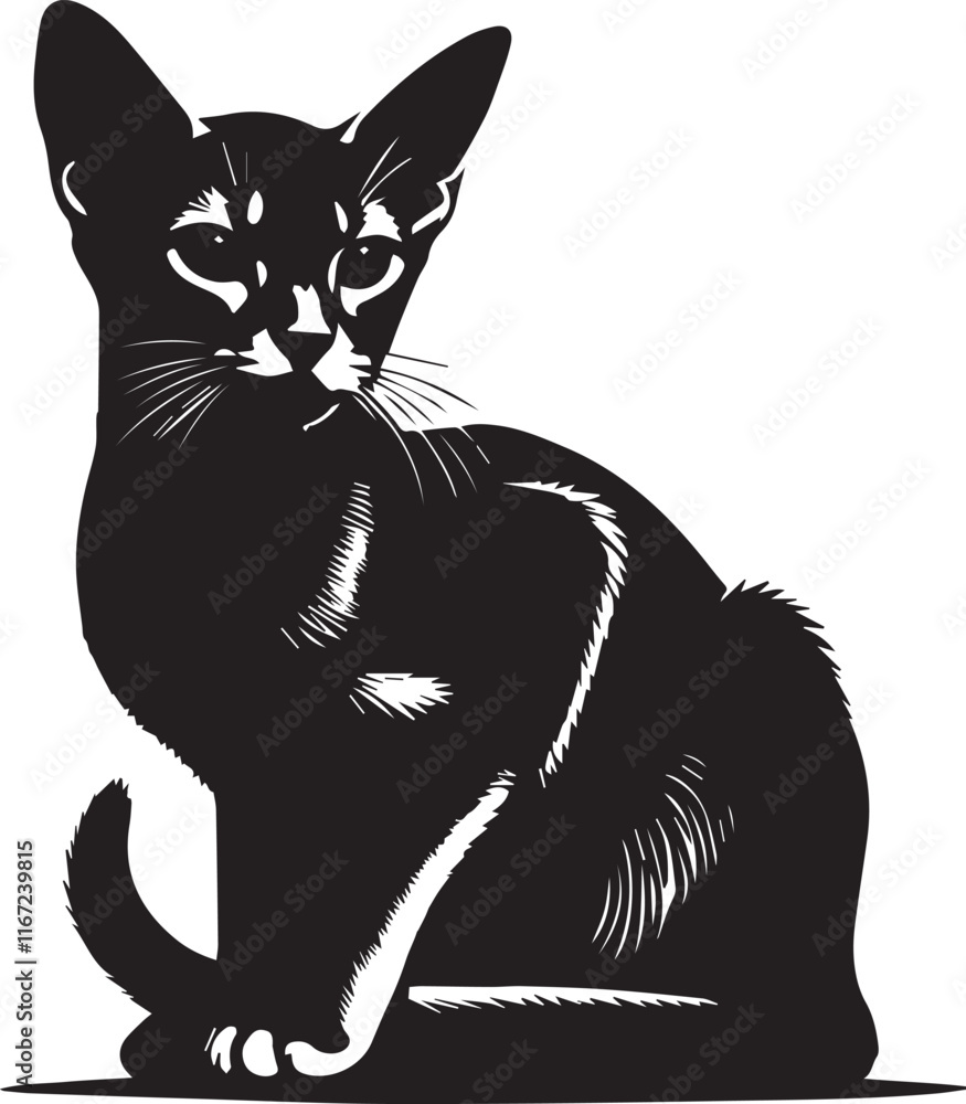 Fototapeta premium Cat black silhouette vector
