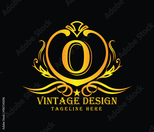 Luxary O letter logo design