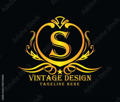 Luxary S letter logo design