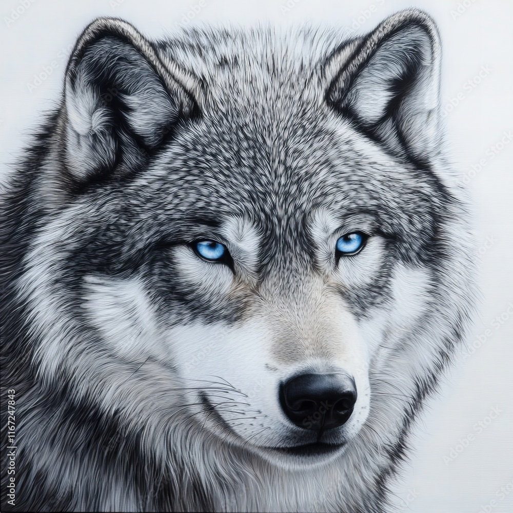 Majestic gray wolf portrait, capturing its intense gaze and thick fur in stunning detail. Perfect for wildlife, nature, and animal-themed content. Majestic gray wolf portrait, capturing its intense gaze and thick fur in stunning detail. Perfect for wildlife, nature, and animal-themed content.