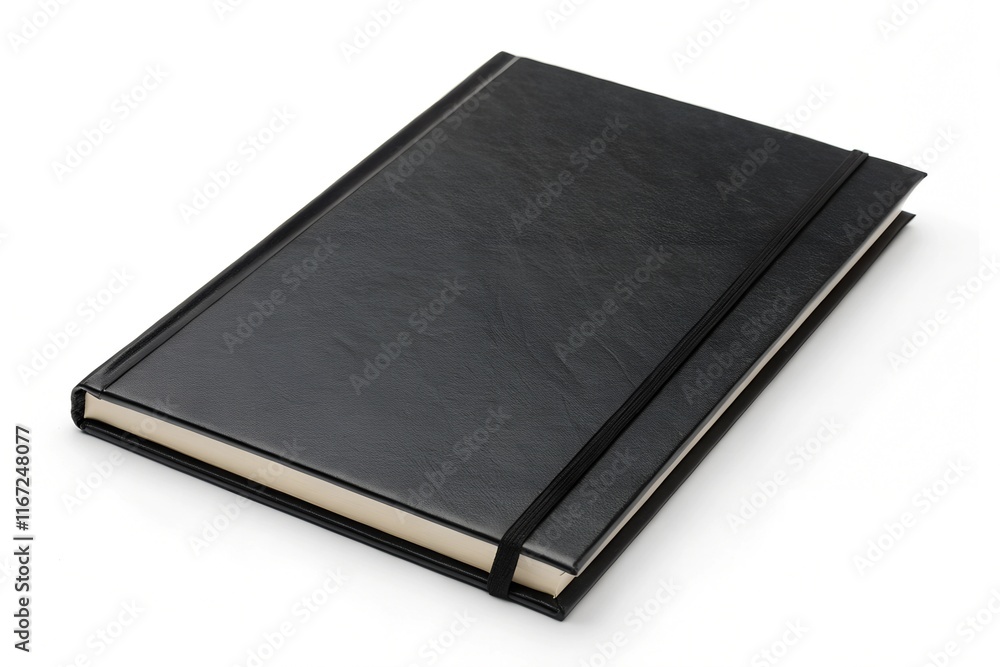 black leather notebook isolated black leather notebook isolated