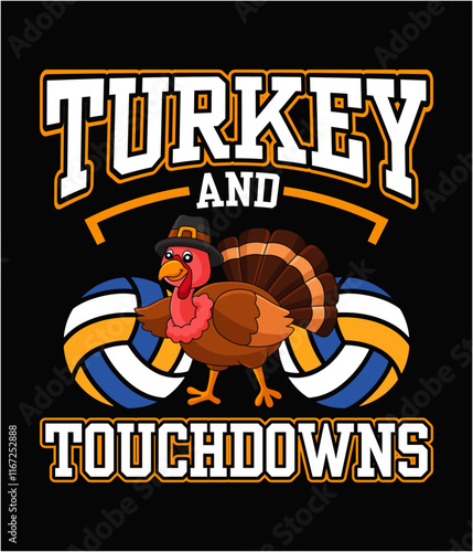 Turkey and touchdowns printable cut file.