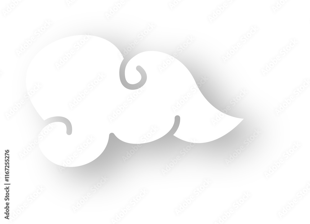 Curly cloud shadow design element vector Curly cloud shadow design element vector