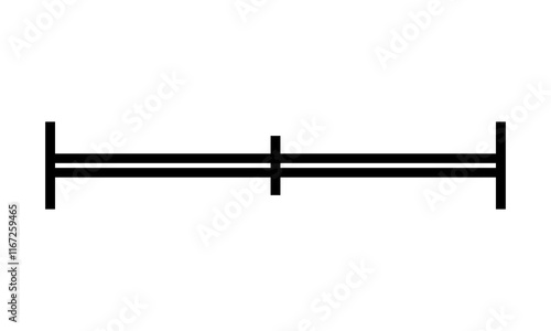 Black scale for map. Map scale symbol