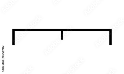 Black scale for map. Map scale symbol