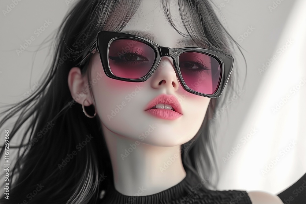 Girl with fashion sunglasses dressed cool Girl with fashion sunglasses dressed cool