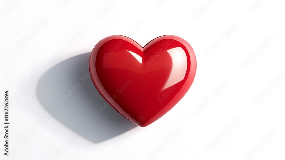 Romantic valentine's day red heart illustration on a minimal white surface, designed for expressing love, passion, and heartfelt emotions in creative projects, gifts, and celebration artworks Romantic valentine's day red heart illustration on a minimal white surface, designed for expressing love, passion, and heartfelt emotions in creative projects, gifts, and celebration artworks