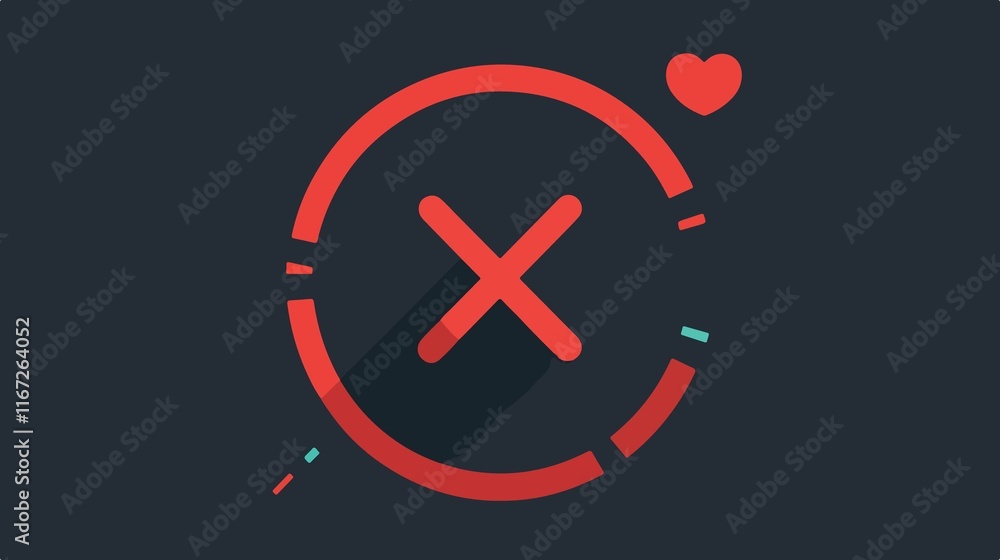 Fototapeta premium Professional Checkmark and X Icons for Apps - Flat Icon Set