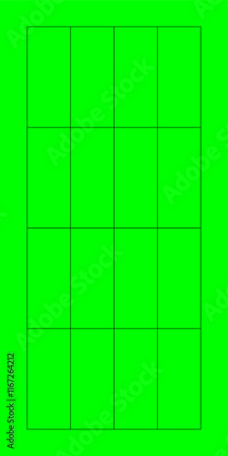 Vertical green background with motion tracking markers. Perfect for chroma key video production in social media content. 