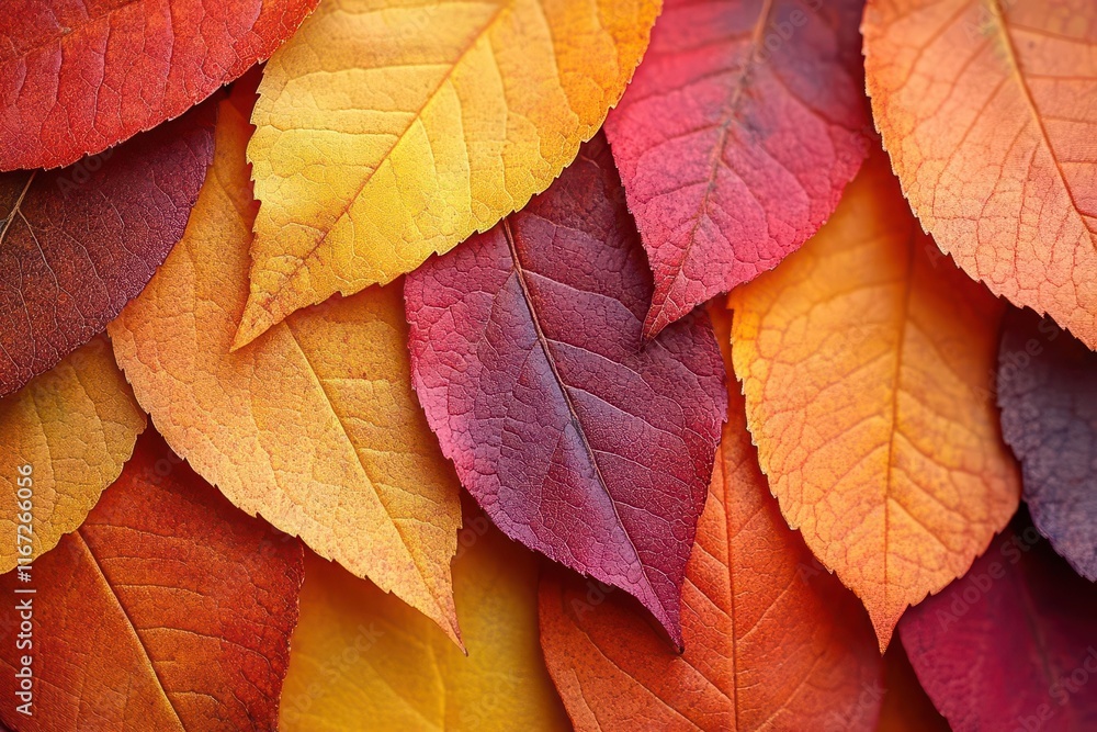 closeup of vibrant autumn leaves in various shades of orange red and yellow with intricate veins creating an abstract textured background that evokes seasonal change closeup of vibrant autumn leaves in various shades of orange red and yellow with intricate veins creating an abstract textured background that evokes seasonal change