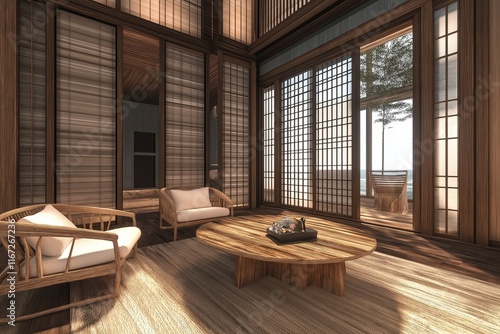 Wallpaper Mural This cozy home ideas showcase an elegant interior of house featuring stunning wood accents, creating a warm and inviting atmosphere perfect for relaxation. Torontodigital.ca