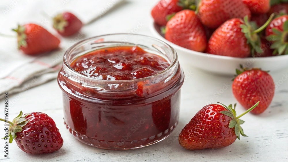 jam, jam in a jar, from strawberries, blackberries, cranberries, cherries, apricots on a white background jam, jam in a jar, from strawberries, blackberries, cranberries, cherries, apricots on a white background