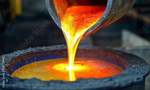 Molten Metal Pouring: Industrial Foundry Process