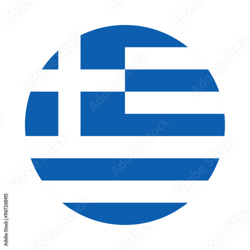 Round Greece flag icon