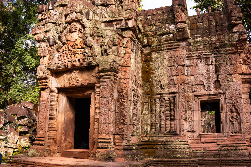 Naklejka premium Angkor ancient temple ruins in Cambodia