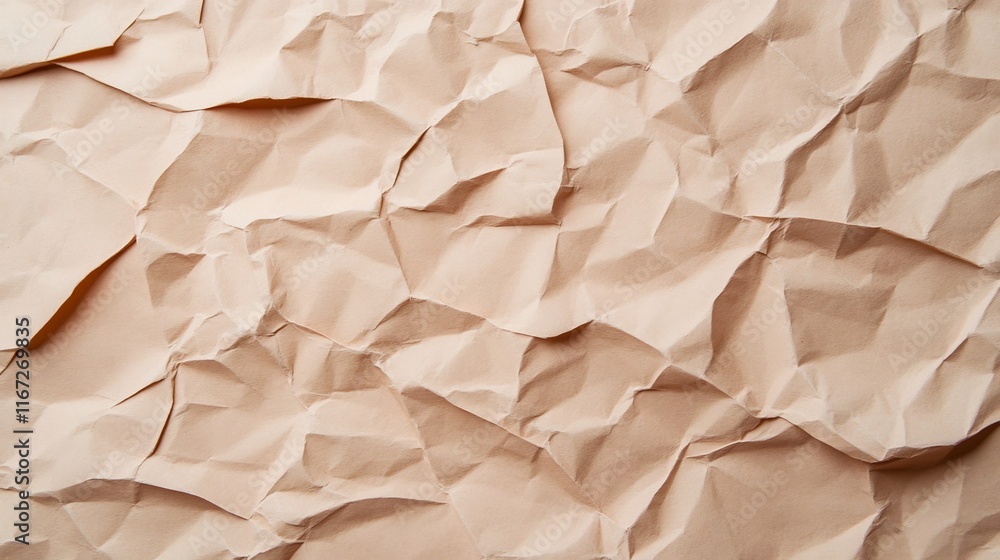 Obraz premium Soft Crumpled Paper Texture with Pale Brown Tones for Branding and Copy Space