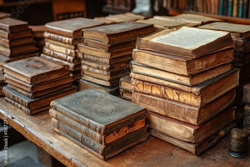 collection of opened ancient tanakh scriptures displayed together showcasing historical significance and spiritual depth within beautifully aged pages and intricate bindings photo