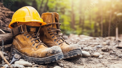 Construction Gear for Workers in Natural Setting