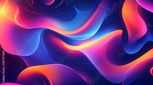 Abstract Colorful Swirling Fluid Design Art
