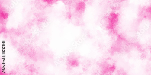 Grunge frame Soft pink watercolor background, summer winter day and pattern clouds backdrop pink color, pink kraft paper texture, abstract coral shades aquarelle illustration.	
