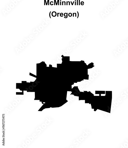 McMinnville (Oregon) blank outline map photo