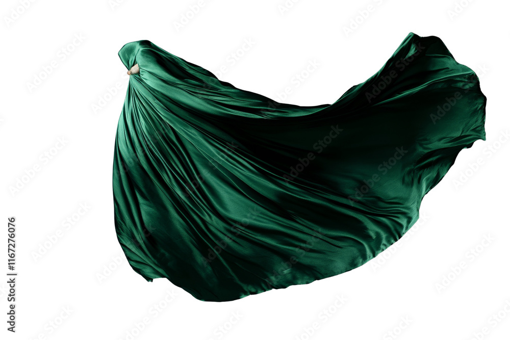 Emerald Green Silk Fabric Draped in Motion Emerald Green Silk Fabric Draped in Motion