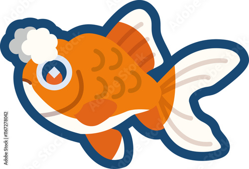 かわいい金魚（日本花房）のいらすと