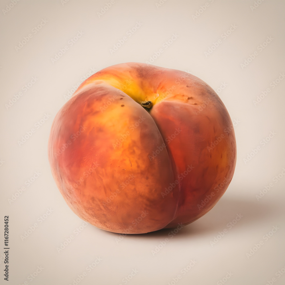 Fototapeta premium peach on white background, juicy fruit