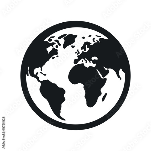 Earth globe icon vector on white background