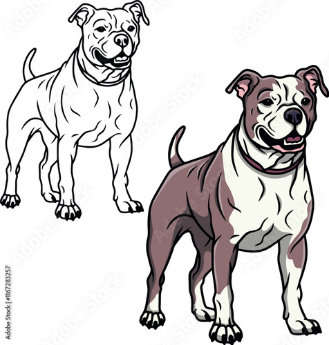 Pitbull dog vector