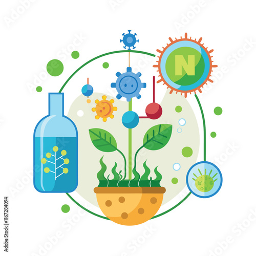 Collection of Microbiology's flat design