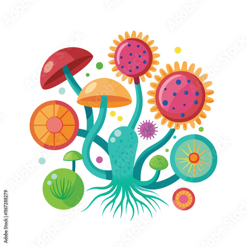 Collection of Microbiology's flat design