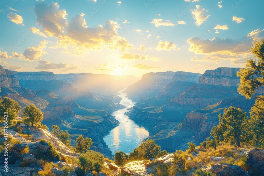 Beautiful mountain range with a river running through it Beautiful mountain range with a river running through it