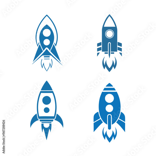 Rocket Icon Bundle Vector Designs.